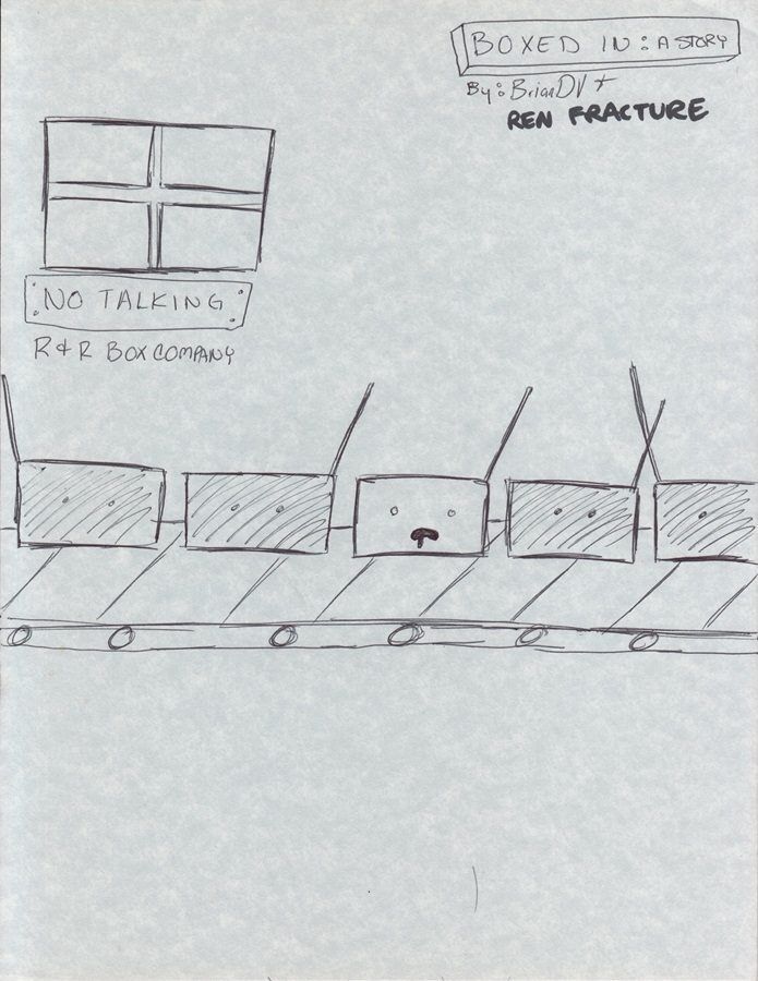 Page 1 of original Boxed In comic.