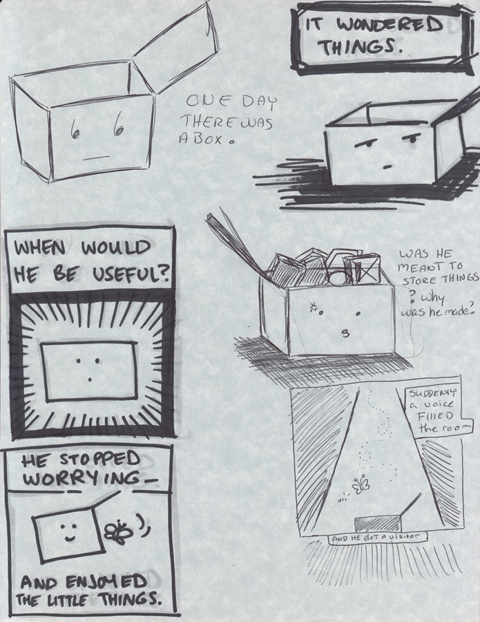 Page 2 of original Boxed In comic.