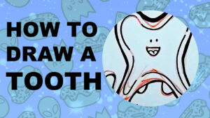 Thumbnail for a youtube tutorial about drawing a tooth.